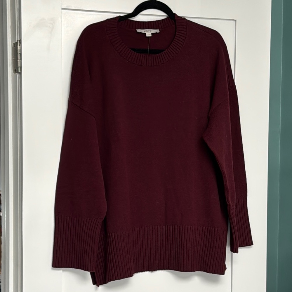 LOFT - Crewneck Women's Burgundy Sweater